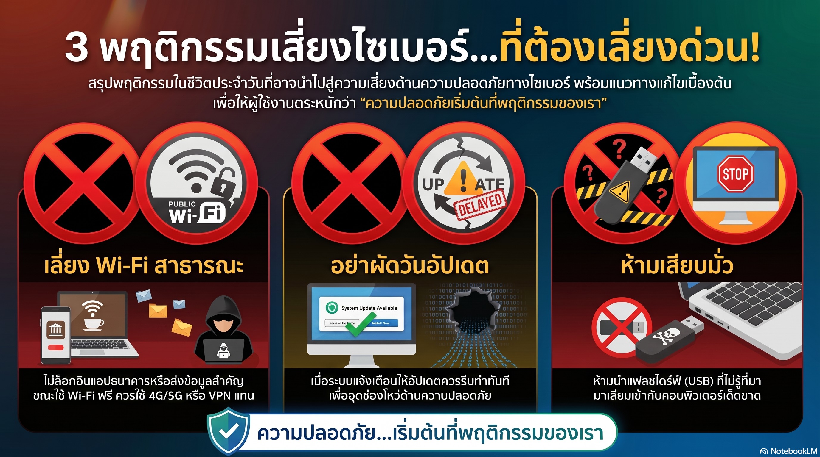 3 พฤติกรรมเสี่ยงทางไซเบอร์
